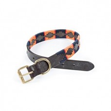 Digby and Fox Drover Dog Collar - Navy/Orange