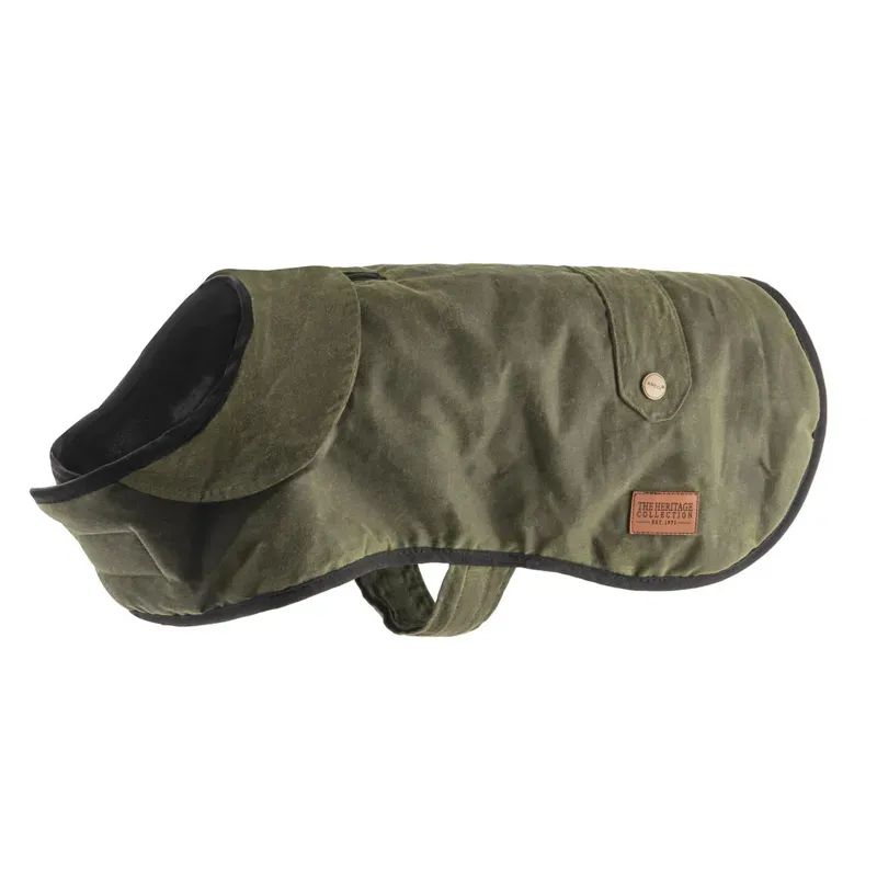 Ancol Heritage Wax Cotton Dog Coat M in Green