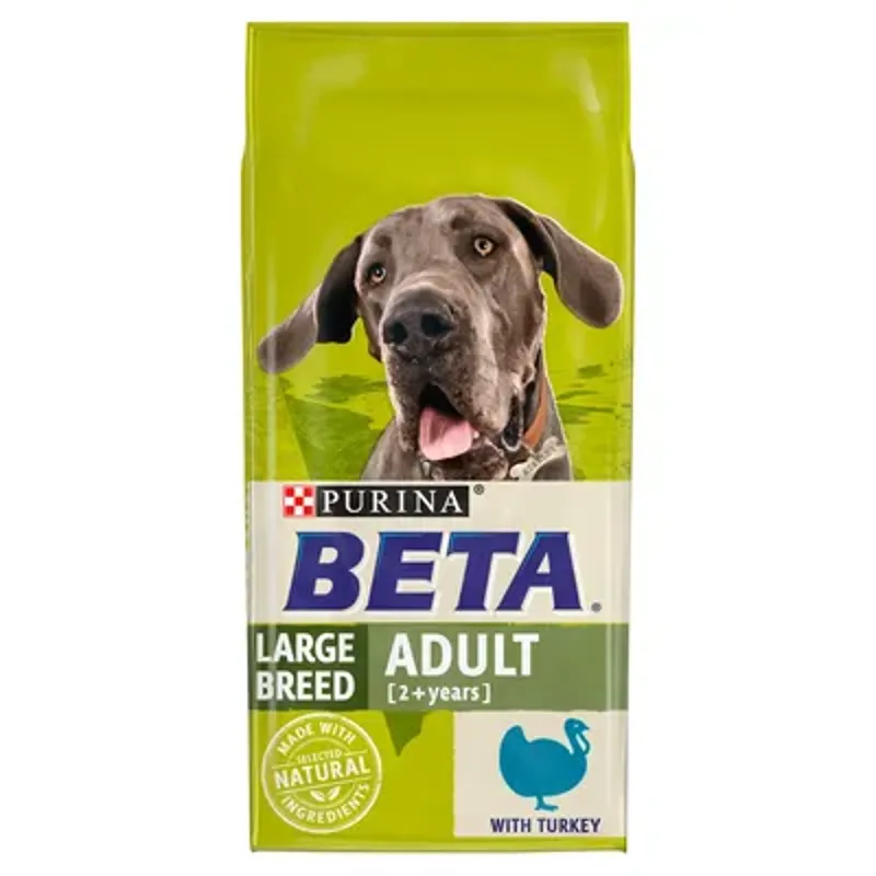 Beta Adult Large Breed Turkey Dog Food in Brown