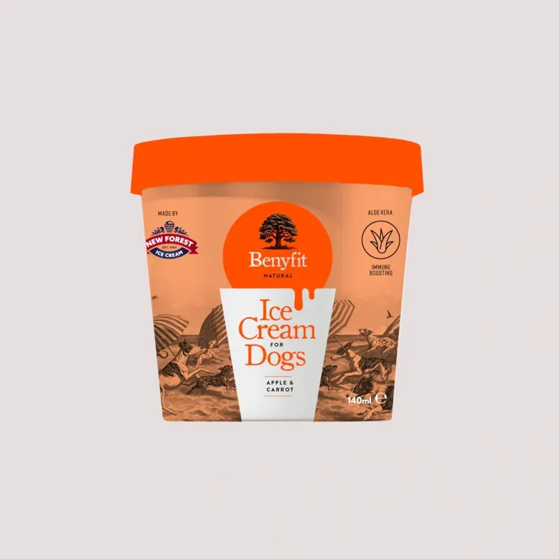 Benyfit Apple and Carrot Ice Cream for Dogs 140ml in Orange-1