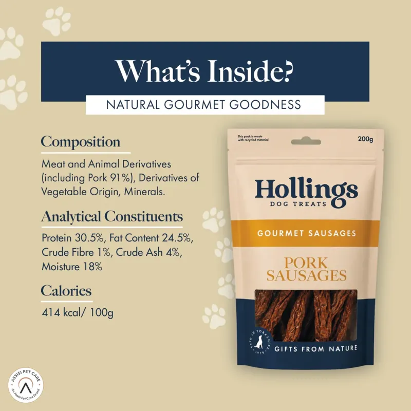 Hollings Gourmet Pork Sausages 200g-4