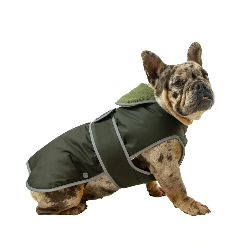Ancol Heritage Wax Cotton Dog Coat M in Green-1