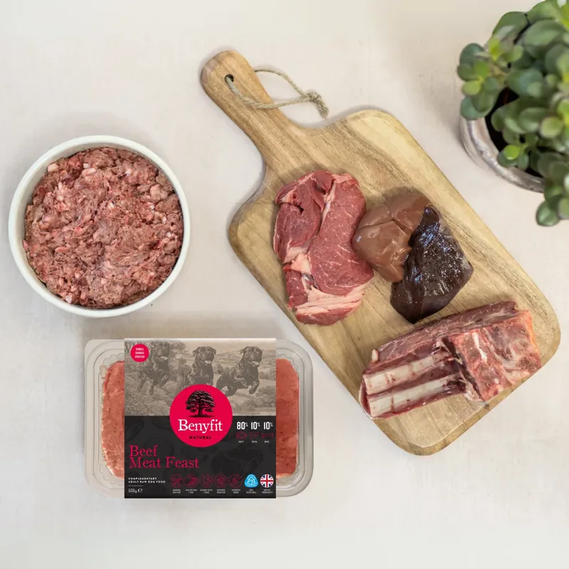 Benyfit Beef Meat Feast 80:10:10 Raw Dog Food-1