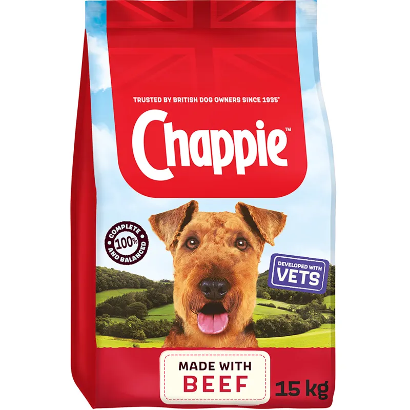 Chappie Complete Adult Dry Dog Food Beef and Wholegrain Cereal 15kg