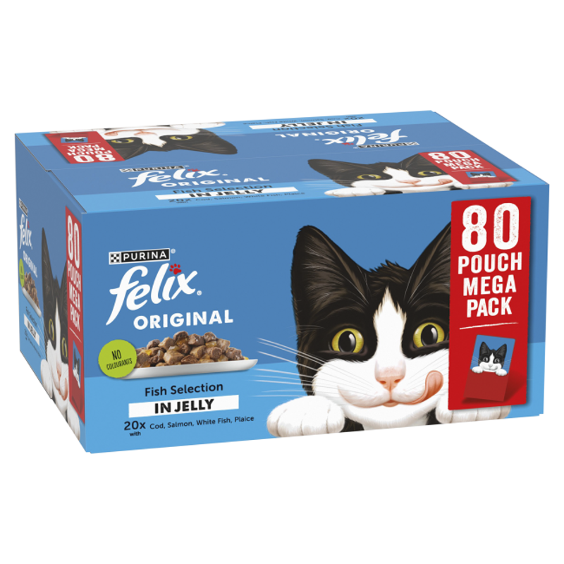 Felix Original Fish Selection Cat Pouch in Jelly 85g 80pk