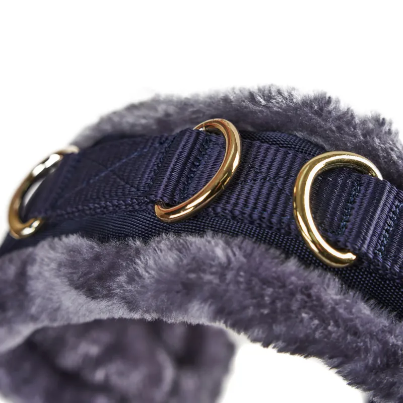 Shires Arma Fleece Lined Lunge Cavesson Full in Navy-5