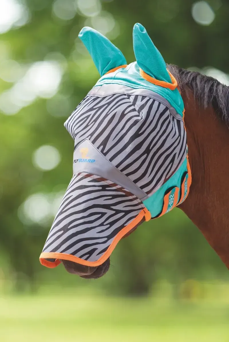 Shires FlyGuard Pro Zeb-Tek Fly Mask in Zebra