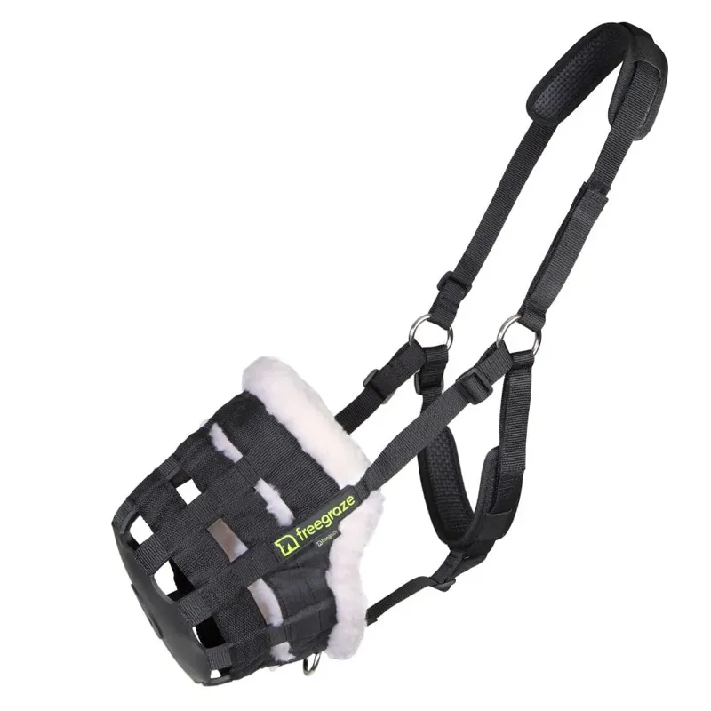 Shires FreeGraze Deluxe Comfort Grazing Muzzle Small Pony in Black