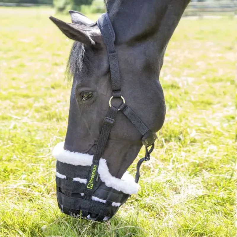 Shires FreeGraze Deluxe Comfort Grazing Muzzle Small Pony in Black-3