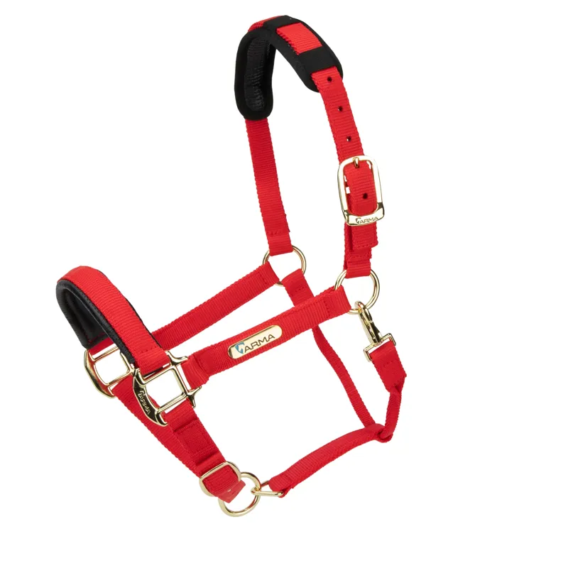 Shires Topaz Nylon Headcollar in Red