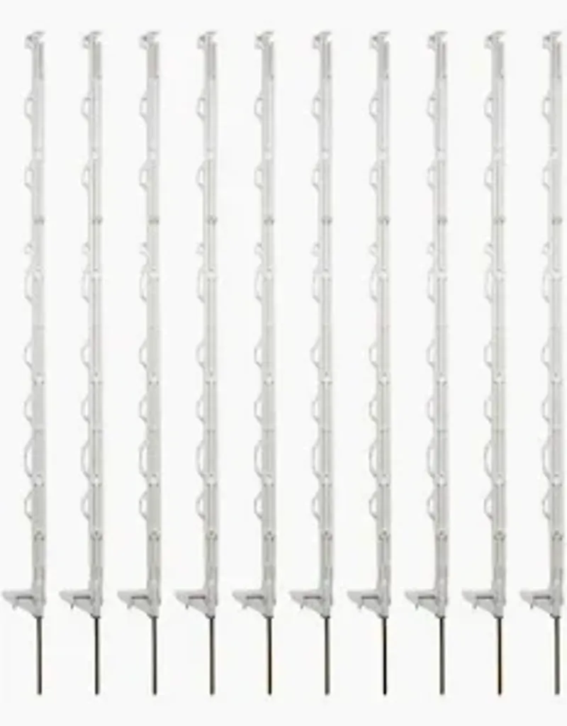 Hotline Premium Multiwire Electric Fence Post 1.05m 10PACK in White