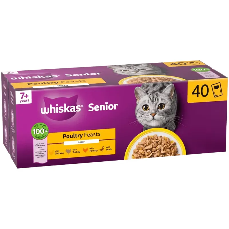 Whiskas 7+ Poultry Cat Pouches 40x100g