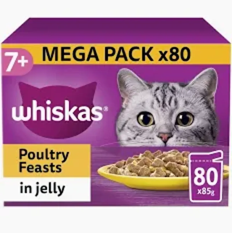 Whiskas 7+ Poultry Cat Pouches 80x85g