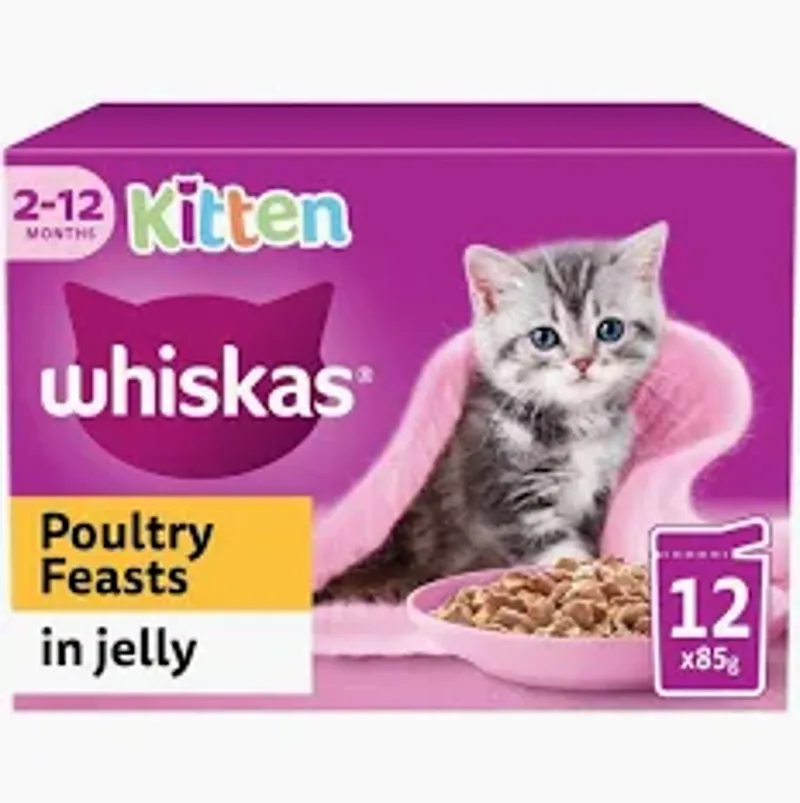 Whiskas Kitten Poultry in Jelly Pouch 12x100g