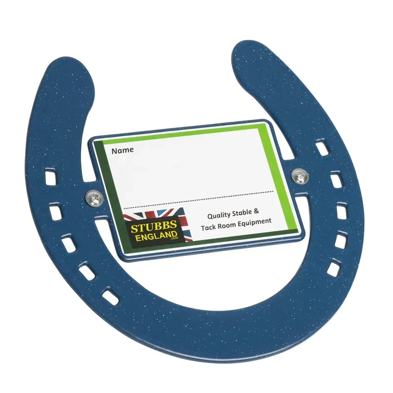 Stubbs Horseshoe Name Plate in Blue